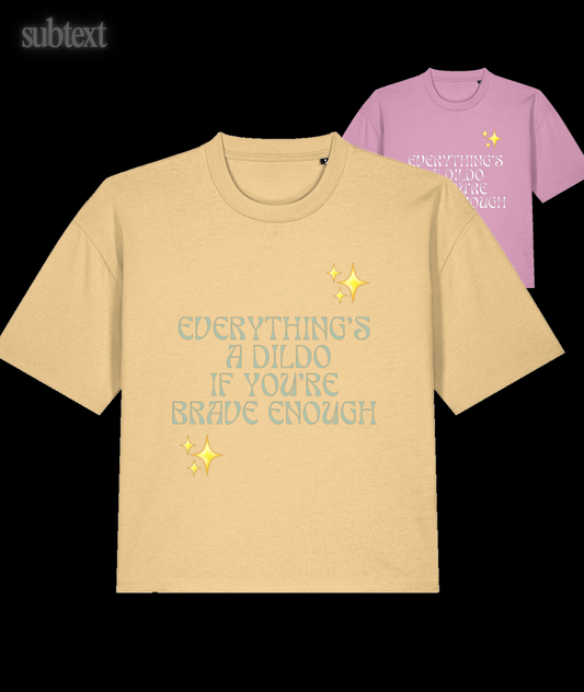 EVERYTHING'S A D/LDO Yellow Crop T-shirt