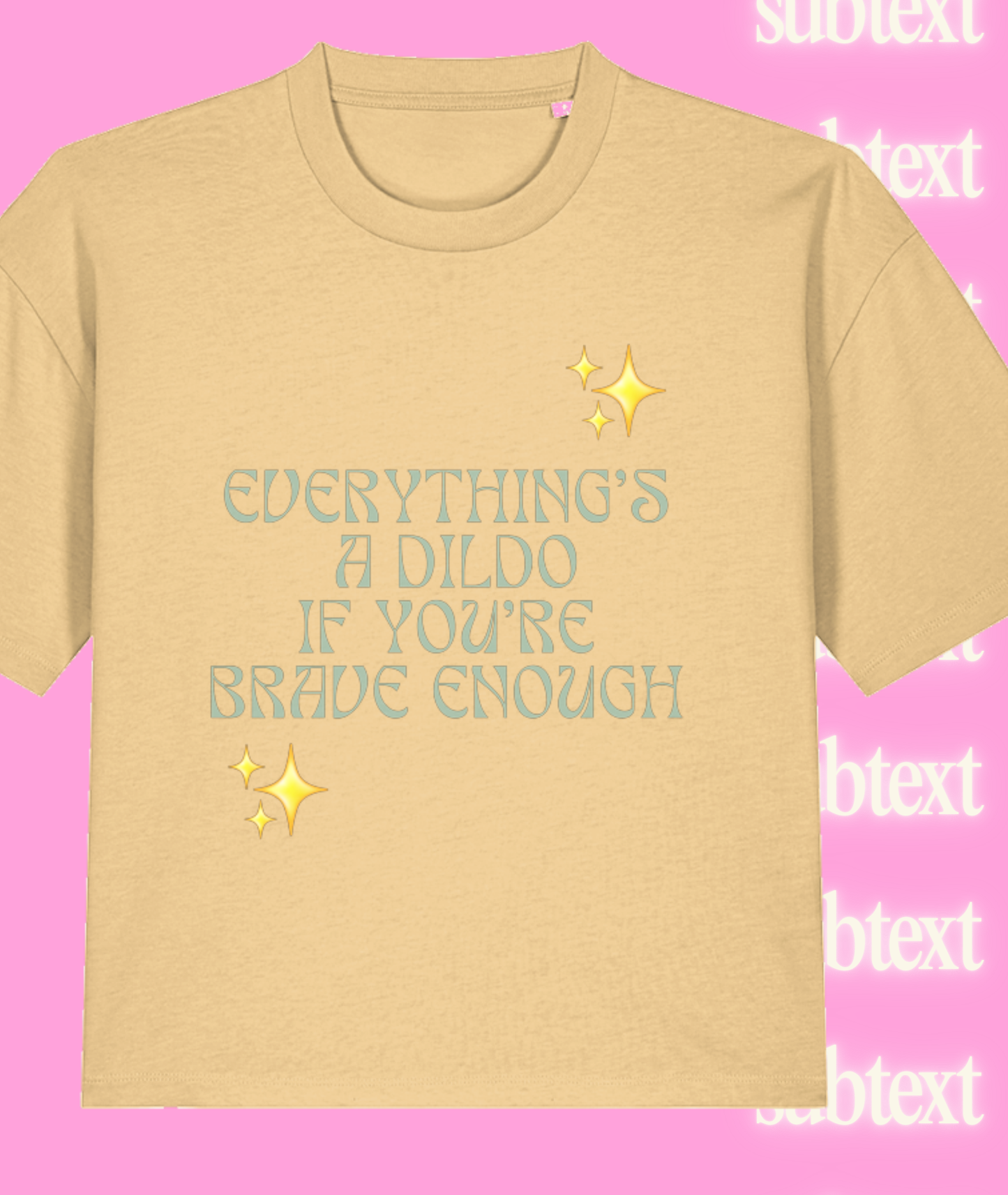 EVERYTHING'S A D/LDO Yellow Crop T-shirt